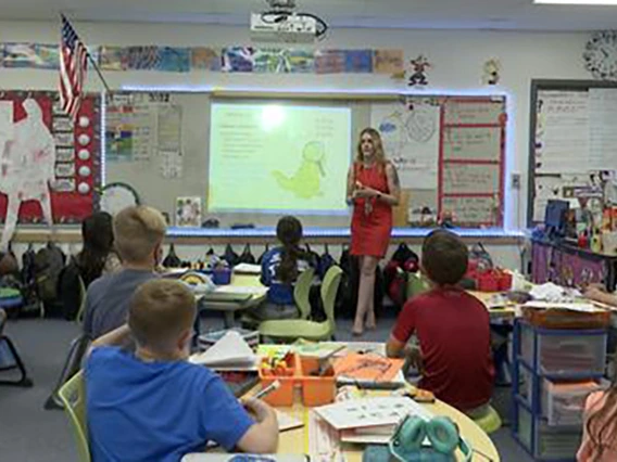 caitlin scott teaching in a classroom