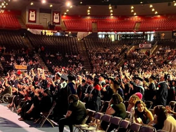 auditorium full of graduates