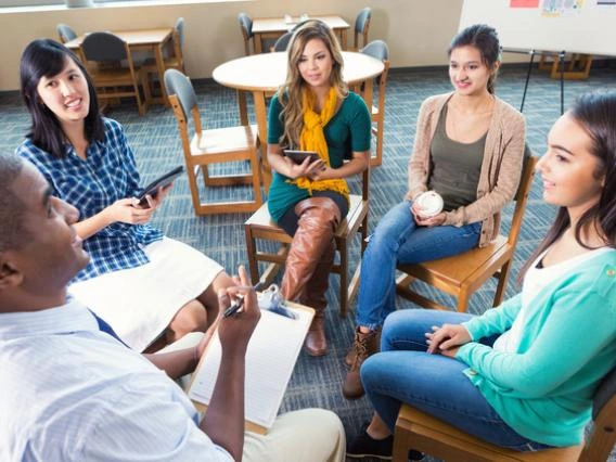 diverse group sitting in a circle