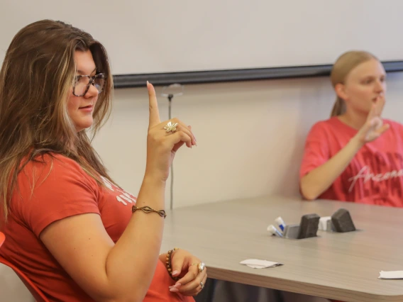 Students learning ASL