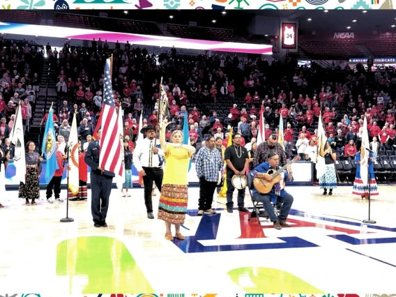 Dr. Melanie McKay-Cody as she signed the National Anthem at the Arizona Women's Basketball game
