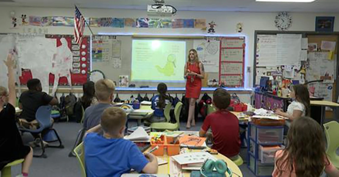 caitlin scott teaching in a classroom