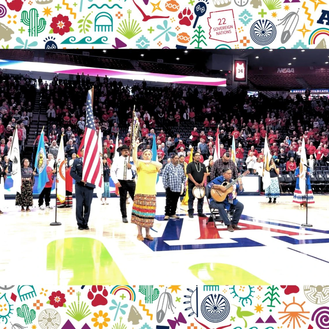 Dr. Melanie McKay-Cody as she signed the National Anthem at the Arizona Women's Basketball game