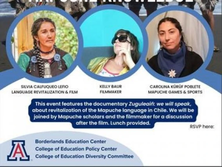 event flyer for mapuche film viewing and discussion